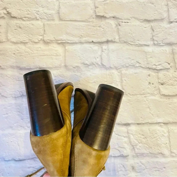 FRYE Women's Gabby Ghillie Block Heel Sandal Peep Toe Lace Up Bootie - Picture 12 of 15